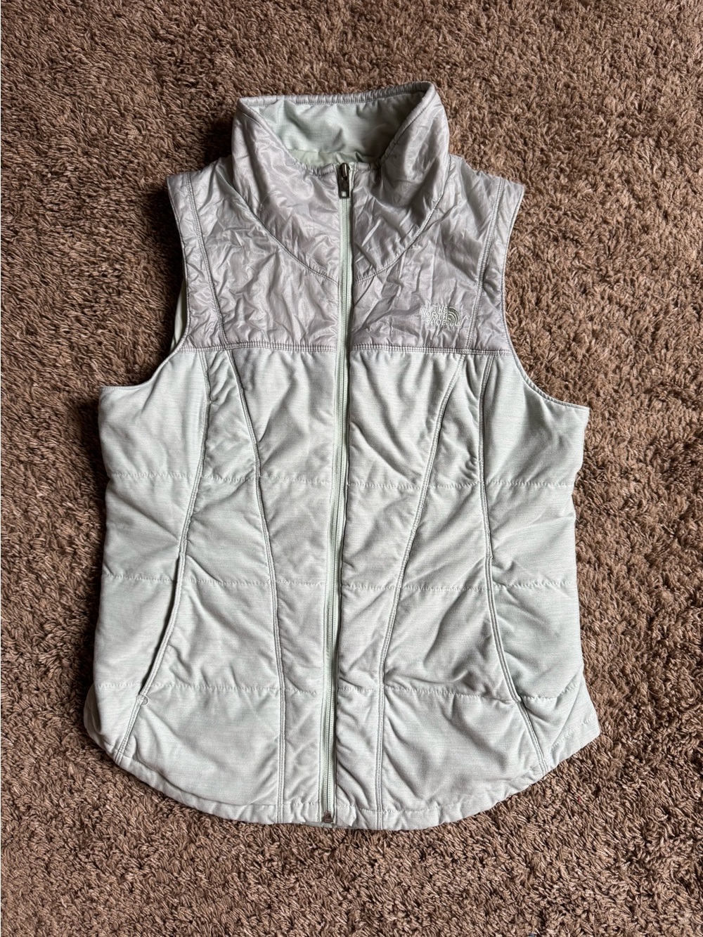 The North Face Mint Green Quilted Women's Vest. Medium